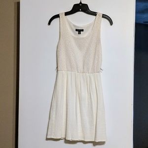 Cream Crocheted Top Tank Dress